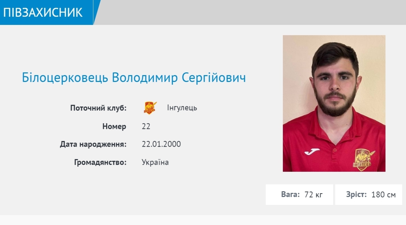 Гравець "Інгульця" Білоцерковець близький до переходу в "Зорю"
