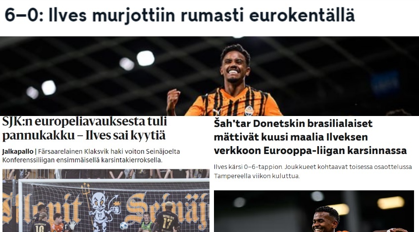 "Це катастрофа для фінського футболу", - фінські ЗМІ - про матч "Шахтар" - "Ільвес"